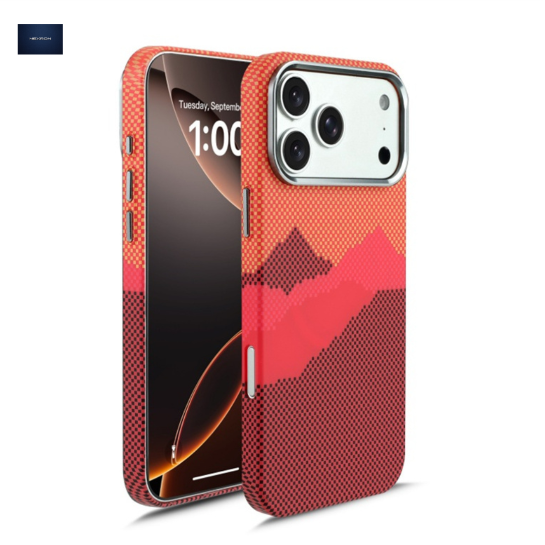 NEXRON Mountains MagSafe Grip Case iPhone 17 Pro Max Orange