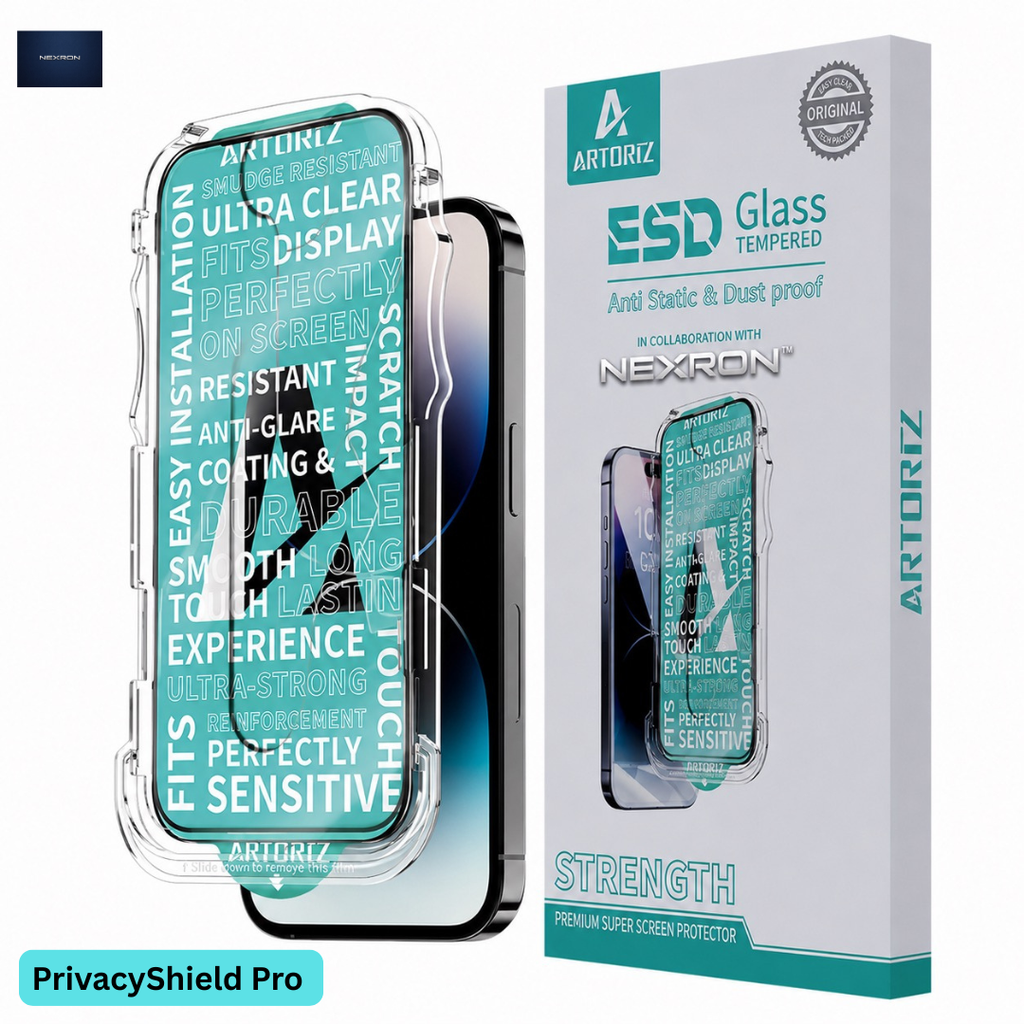 NEXRON PrivacyShield Pro Tempered Glass with Installation Box