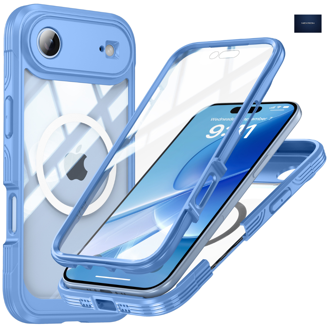 NEXRON 360 UltraGuard Case with Built-In Screen Protector for iPhone 17 Air(Blue)