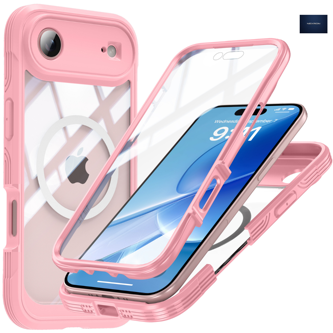 NEXRON 360 UltraGuard Case with Built-In Screen Protector for iPhone 17 Air(Pink)