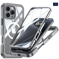 NEXRON 360 UltraGuard Case with Built-In Screen Protector for iPhone 16 Pro Max(Grey)