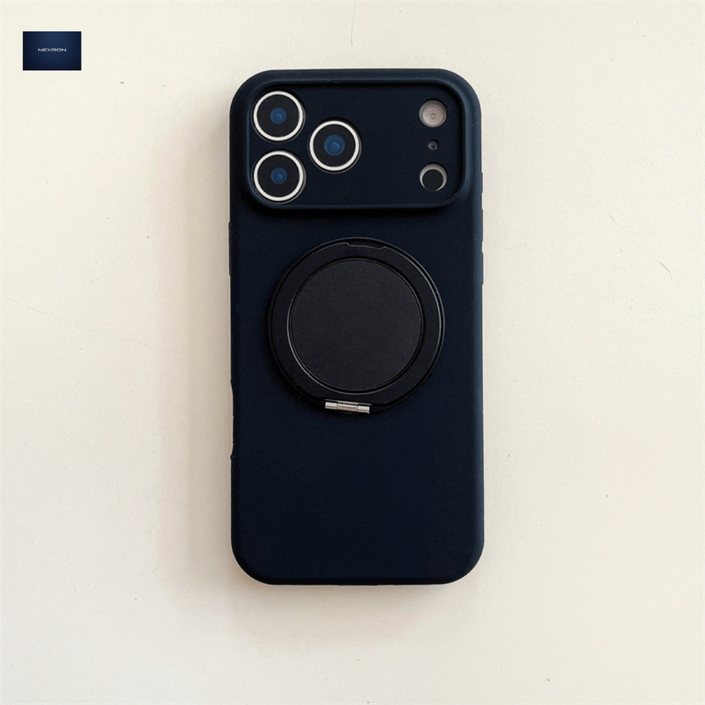 NEXRON RingStand Silicone Case for iPhone 17 Pro (Black)