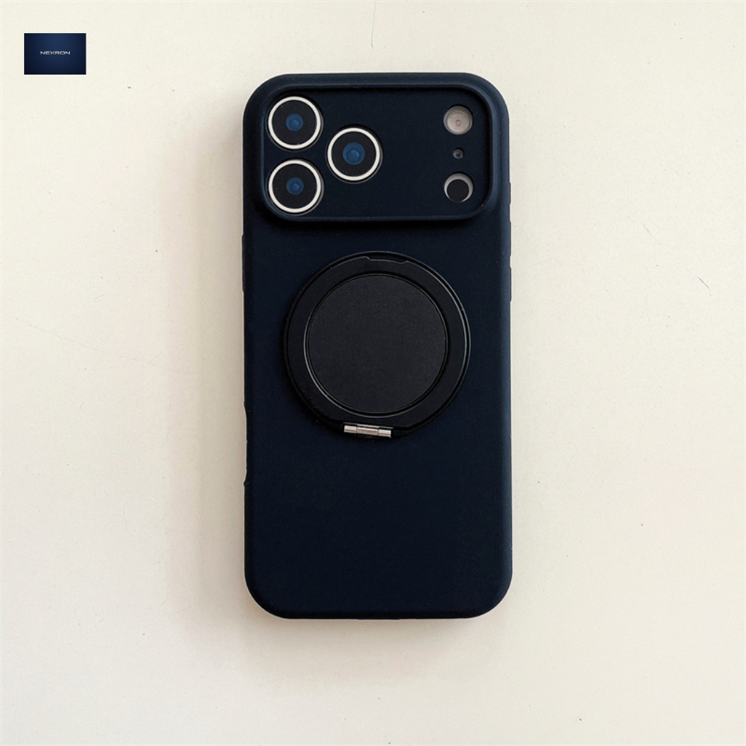 NEXRON RingStand Silicone Case for iPhone 17 Pro (Black)
