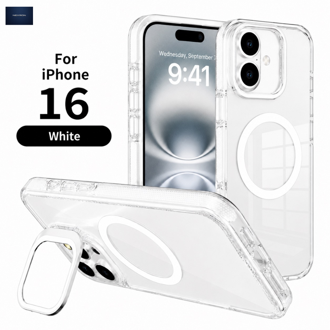 NEXRON CrystalArmor Stand Case for iPhone 16