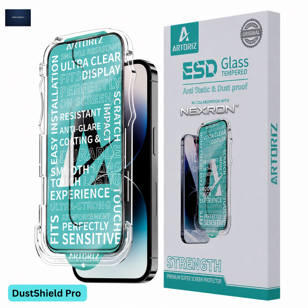 NEXRON DustShield Pro Tempered Glass with Installation Box