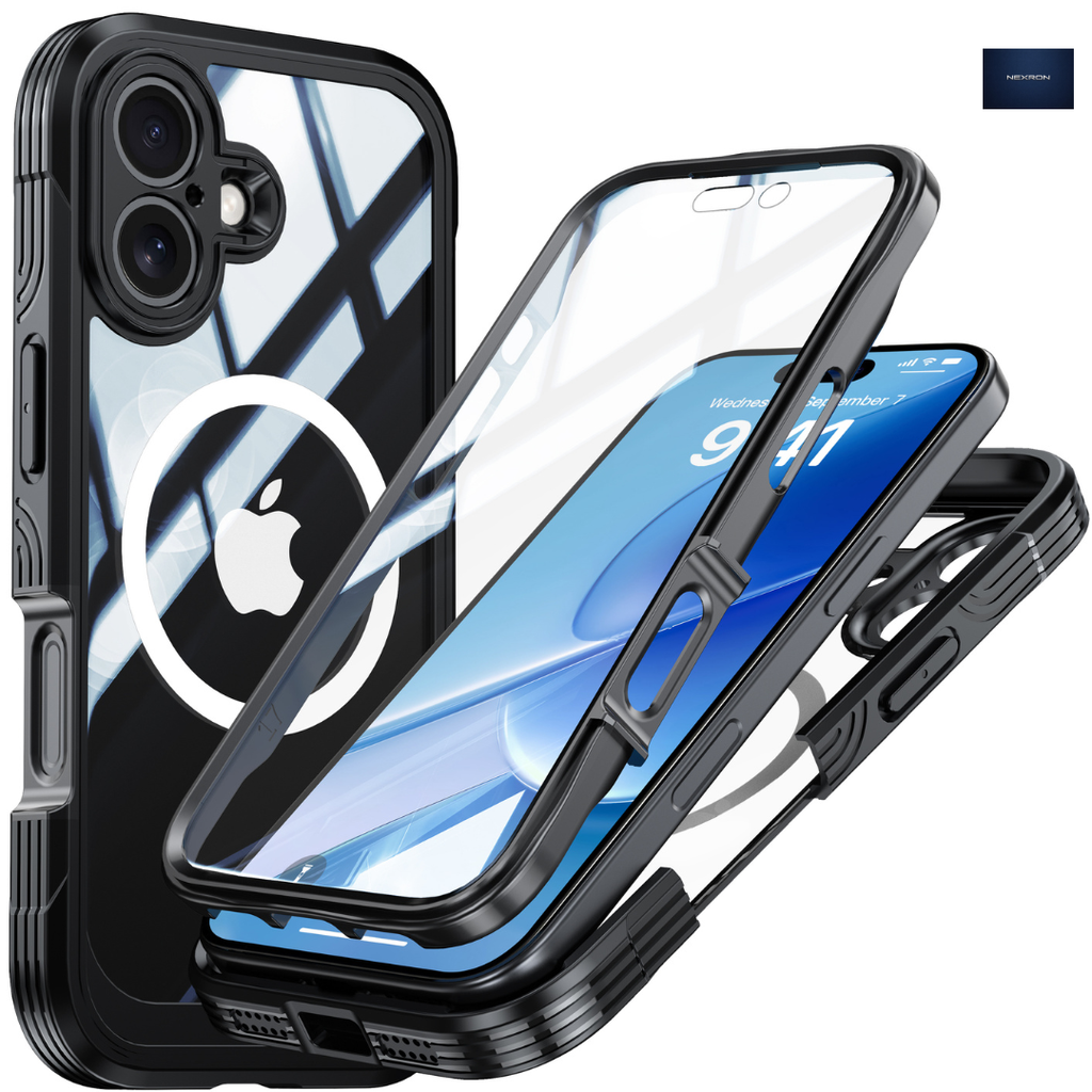 NEXRON 360 UltraGuard Case with Built-In Screen Protector for iPhone 17