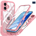 NEXRON 360 UltraGuard Case with Built-In Screen Protector for iPhone 17(Pink)