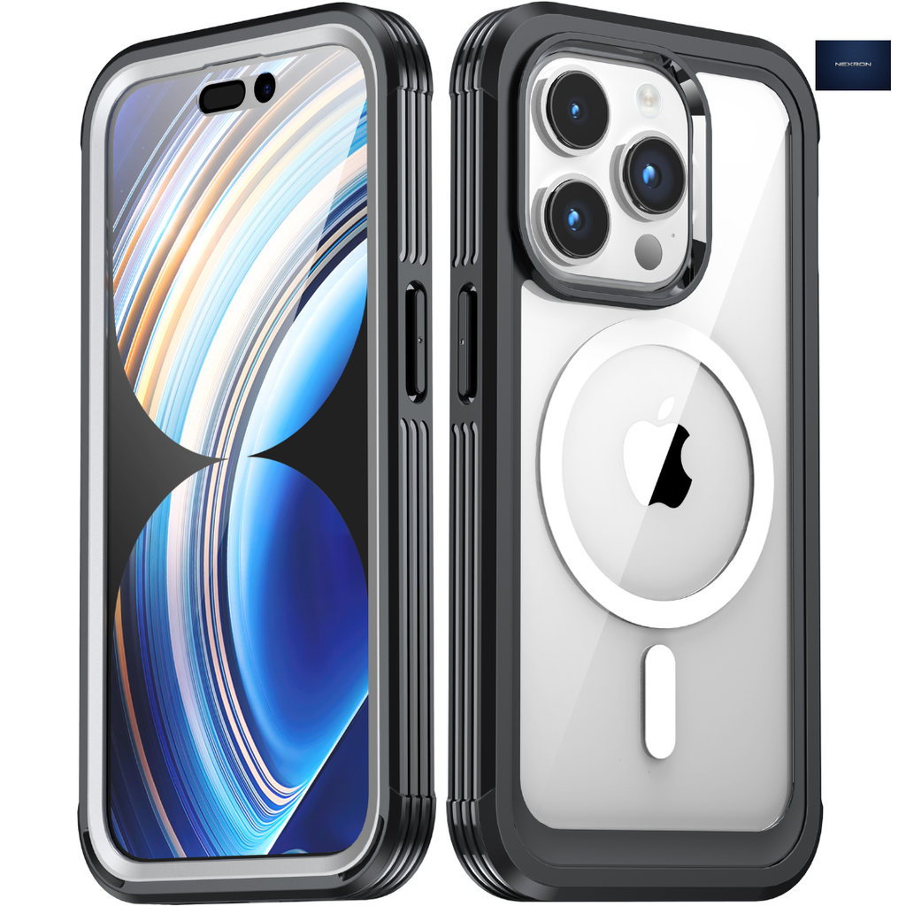 NEXRON 360 UltraGuard Case with Built-In Screen Protector for iPhone 16 Pro(Black)
