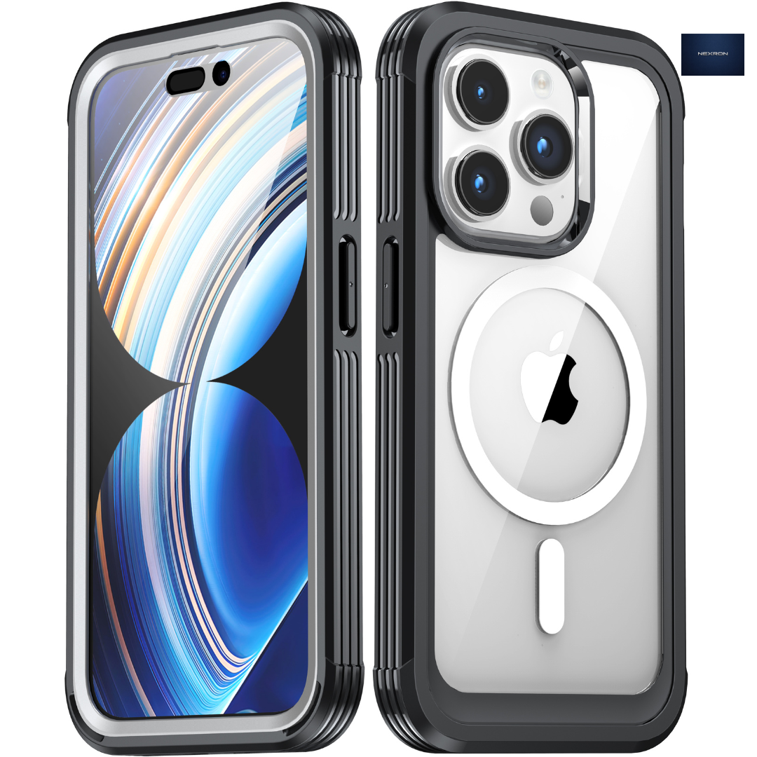 NEXRON 360 UltraGuard Case with Built-In Screen Protector for iPhone 16 Pro(Black)
