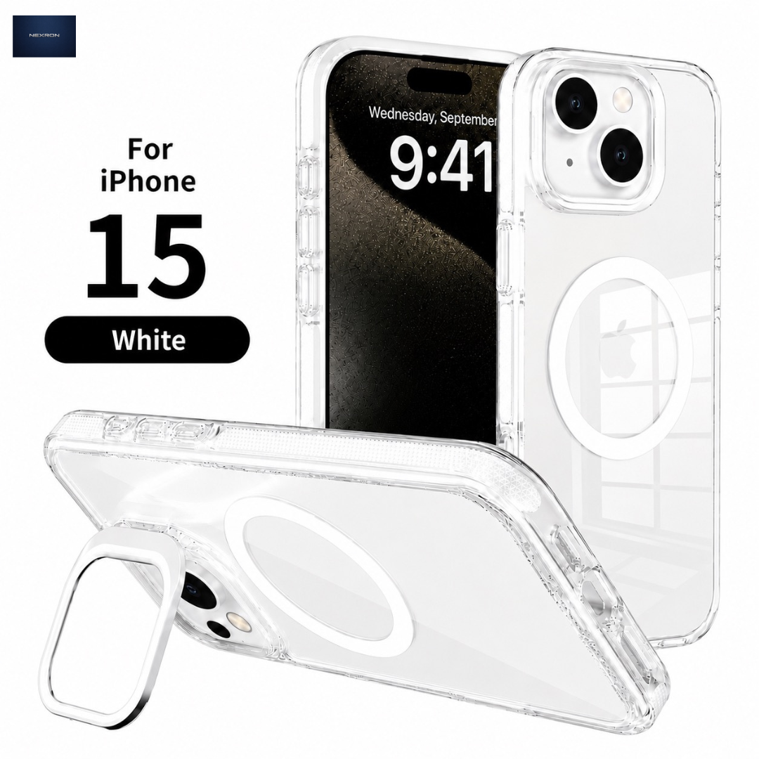 NEXRON CrystalArmor Stand Case for iPhone 15