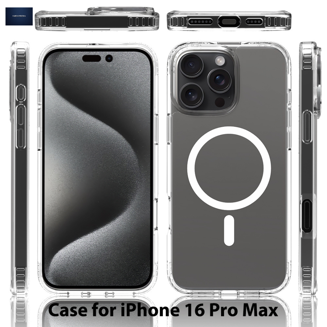 NEXRON Crystal Clear Anti-Yellow Case for iPhone 16 Pro Max
