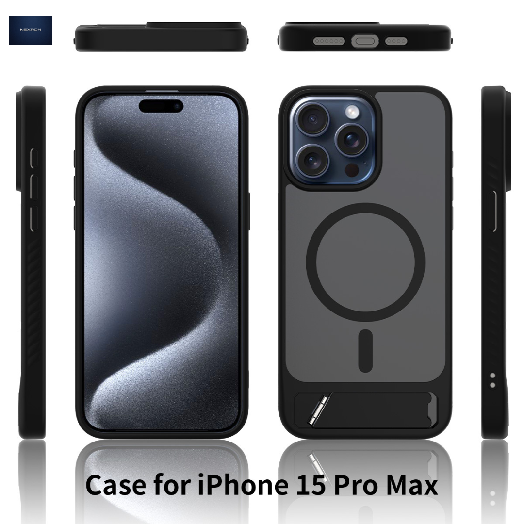 NEXRON StandMag Armor Case for iPhone 15 Pro Max