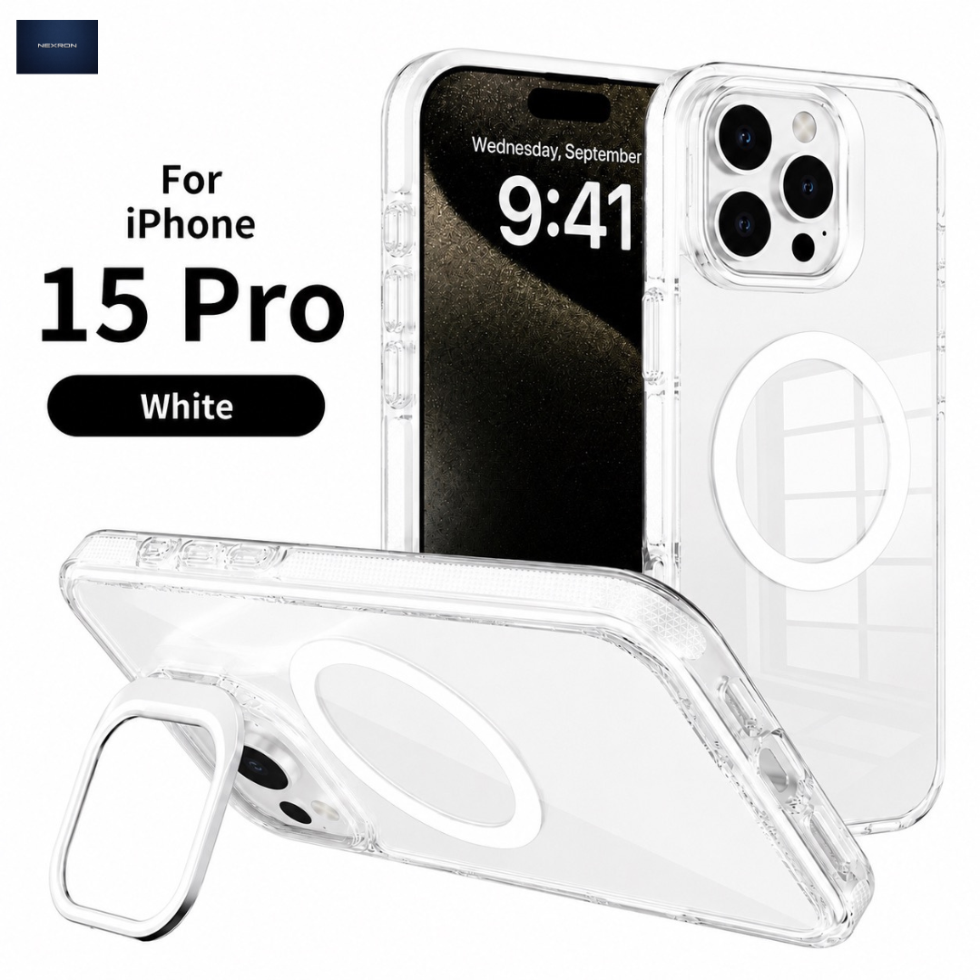 NEXRON CrystalArmor Stand Case for iPhone 15 Pro