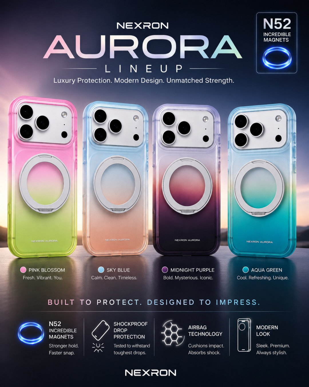 NEXRON Arc Leather Case for iPhone 17 Pro