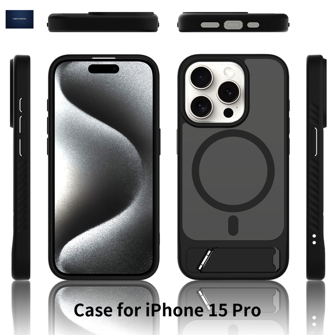 NEXRON StandMag Armor Case for iPhone 15 Pro