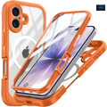 NEXRON 360 UltraGuard Case with Built-In Screen Protector for iPhone 17(Orange)