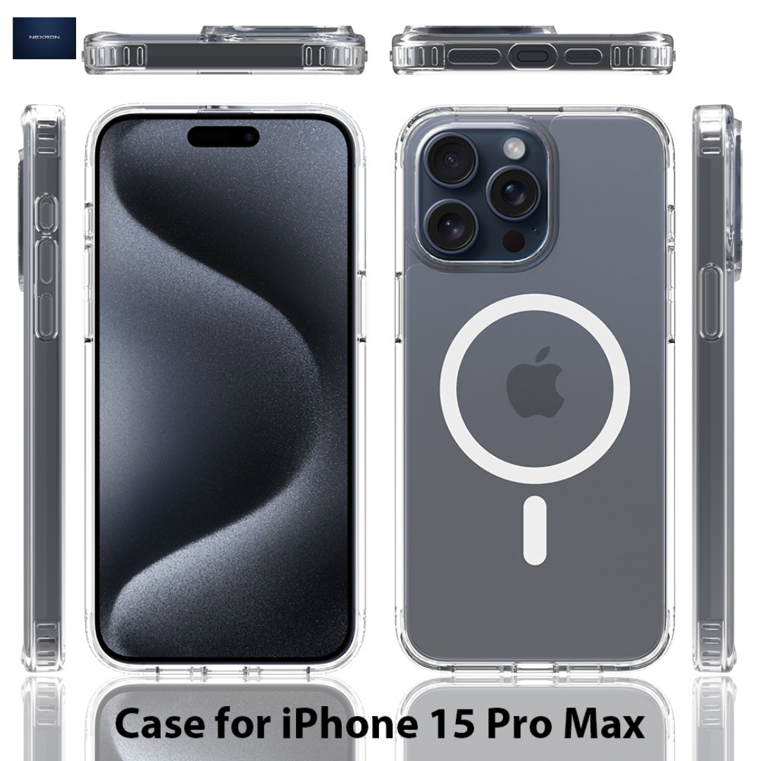 NEXRON Crystal Clear Anti-Yellow Case for iPhone 15 Pro Max