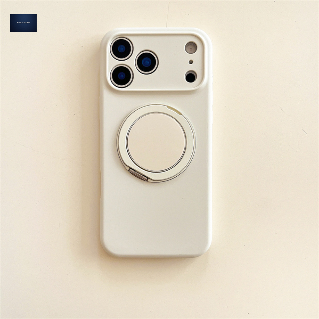 NEXRON RingStand Silicone Case for iPhone 17 Pro Max (White)