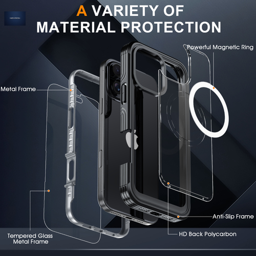 NEXRON 360 UltraGuard Case with Built-In Screen Protector for iPhone 14 Pro Max(Black)