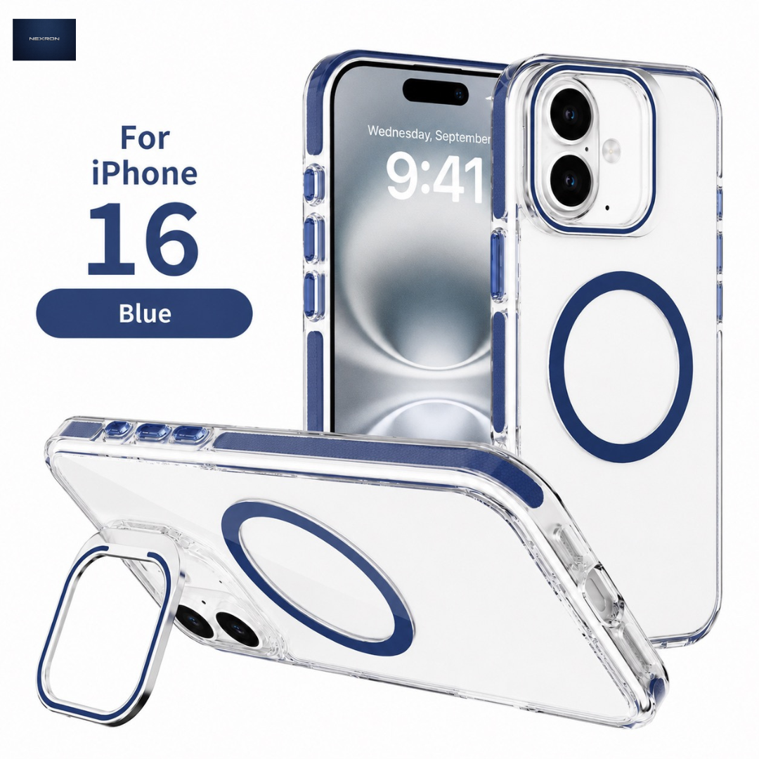 NEXRON CrystalArmor Stand Case for iPhone 16