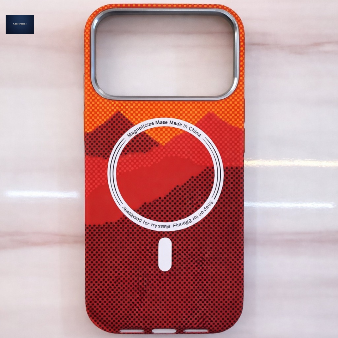 NEXRON Mountains MagSafe Grip Case iPhone 17 Pro Max Orange