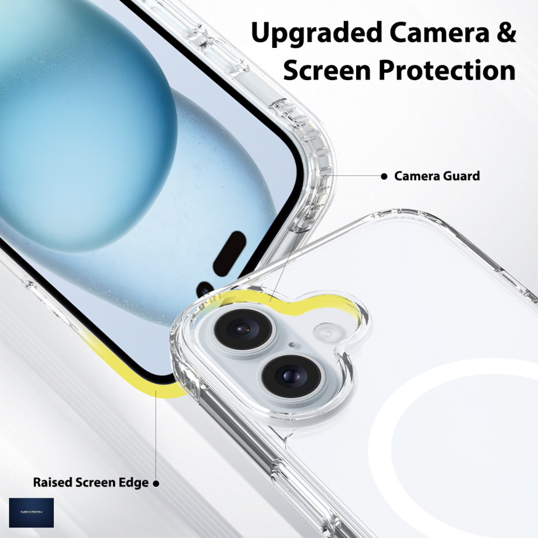 NEXRON Crystal Clear Anti-Yellow Case for iPhone 16