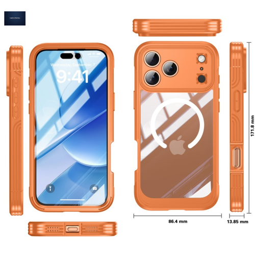 NEXRON 360 UltraGuard Case with Built-In Screen Protector for iPhone 17 Pro Max(Black)