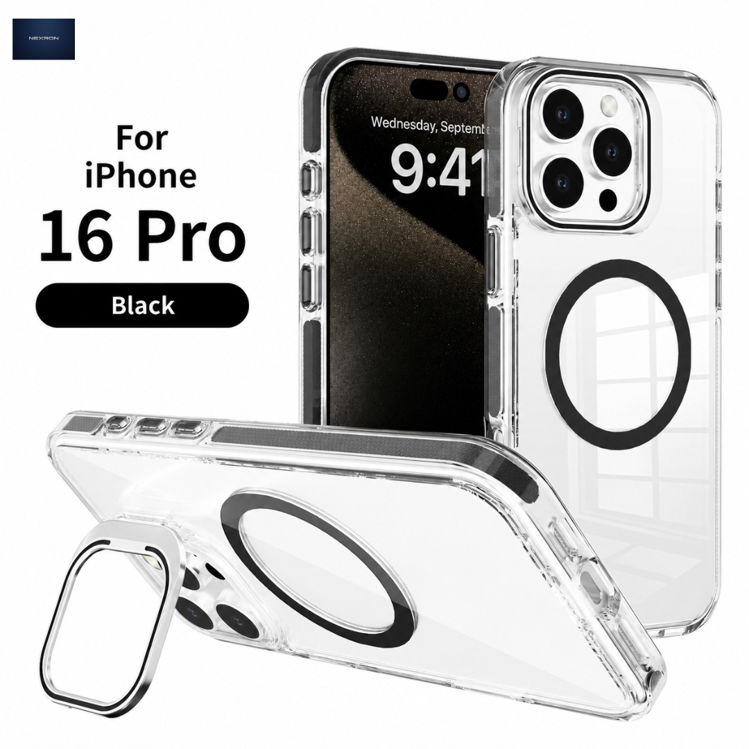 NEXRON CrystalArmor Stand Case for iPhone 16 Pro