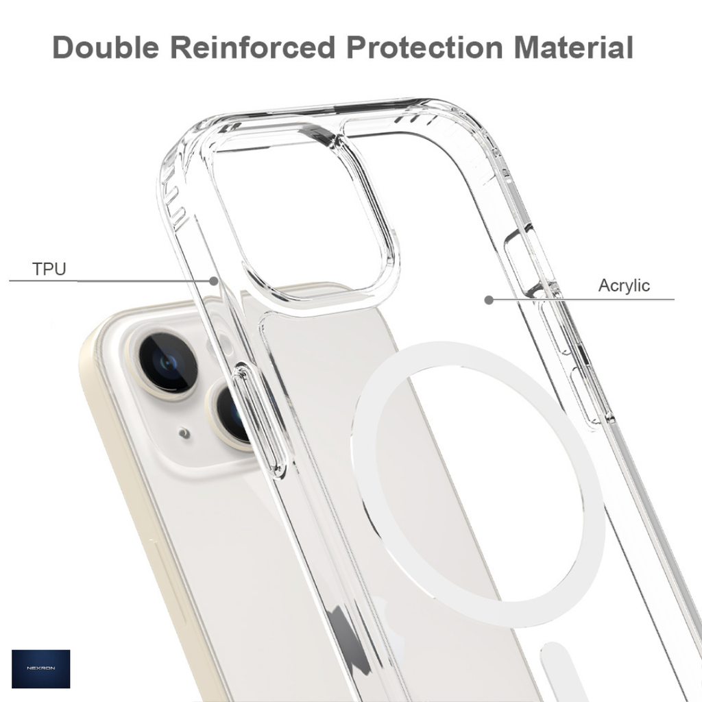 NEXRON Crystal Clear Anti-Yellow Case for iPhone 15
