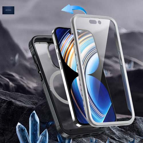 NEXRON 360 UltraGuard Case with Built-In Screen Protector for iPhone 14(Black)
