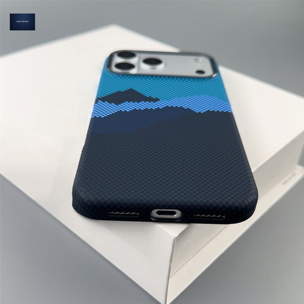 NEXRON Mountains MagSafe Grip Case iPhone 17 Pro Blue