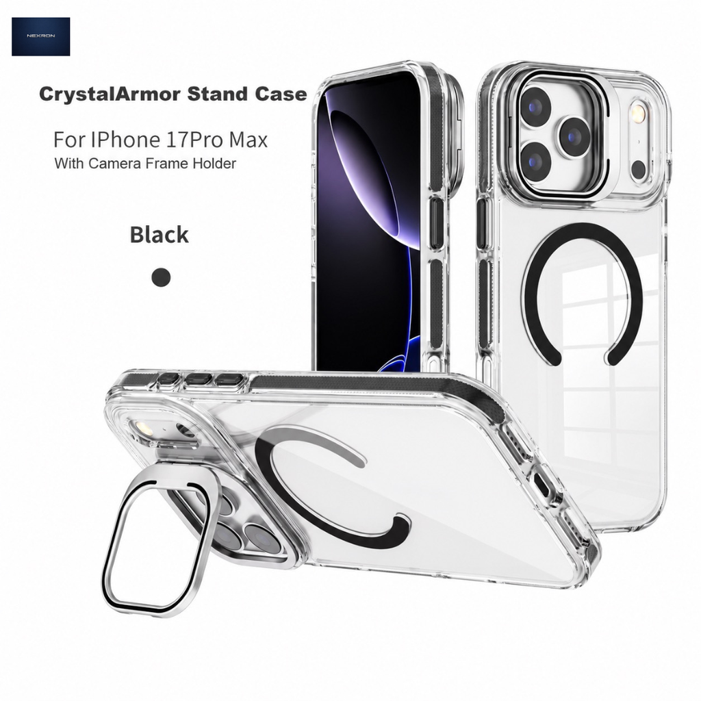 NEXRON CrystalArmor Stand Case for iPhone 17 Pro Max