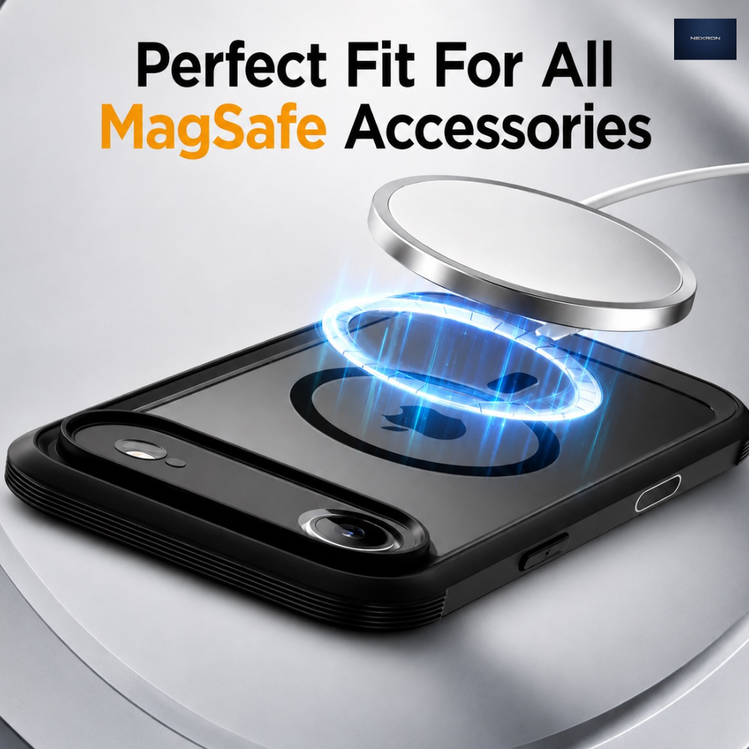 NEXRON 360 UltraGuard Case with Built-In Screen Protector for iPhone 17 Air(Black)