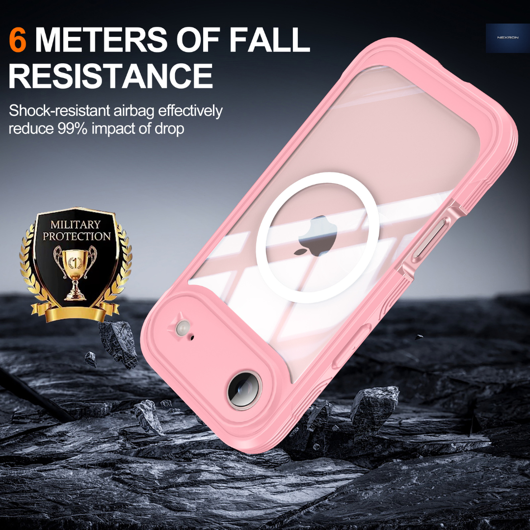 NEXRON 360 UltraGuard Case with Built-In Screen Protector for iPhone 17 Air(Pink)