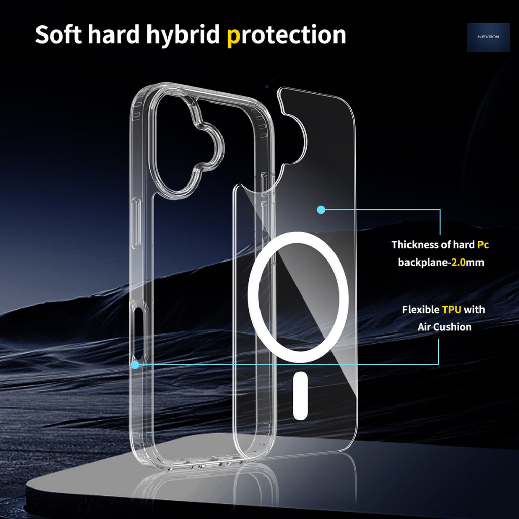 NEXRON Crystal Clear Anti-Yellow Case for iPhone 17