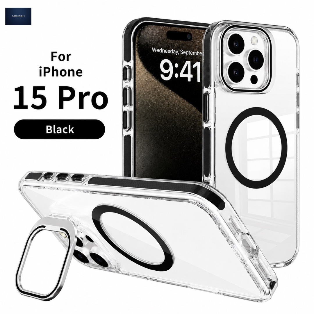 NEXRON CrystalArmor Stand Case for iPhone 15 Pro