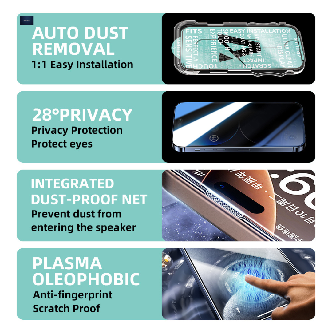 NEXRON PrivacyShield Pro Tempered Glass with Installation Box