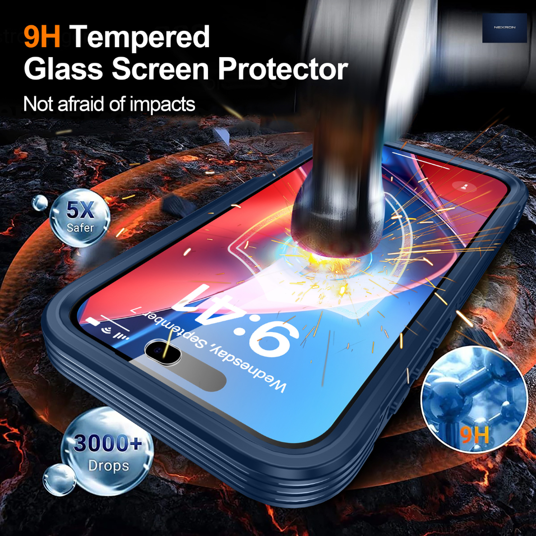 NEXRON 360 UltraGuard Case with Built-In Screen Protector for iPhone 18 Pro(Deep Blue)