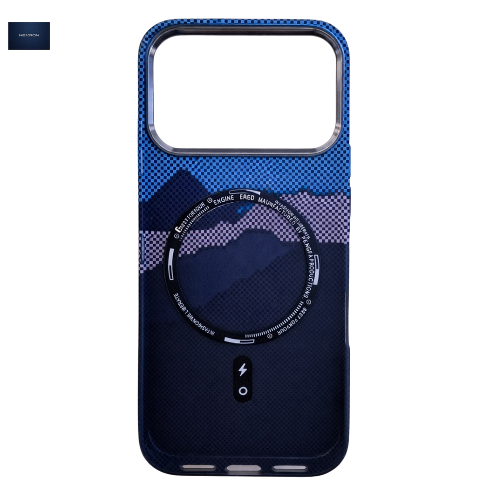 NEXRON Mountains MagSafe Grip Case iPhone 17 Pro Blue