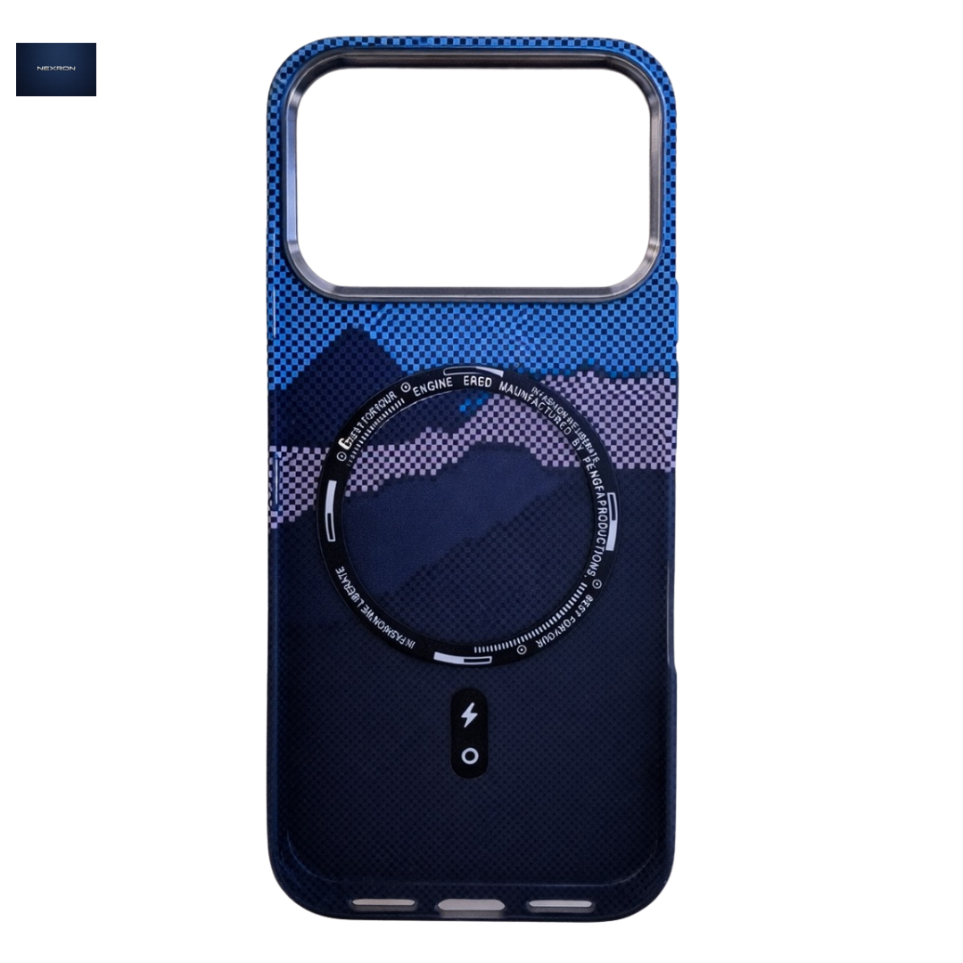 NEXRON Mountains MagSafe Grip Case iPhone 17 Pro Blue