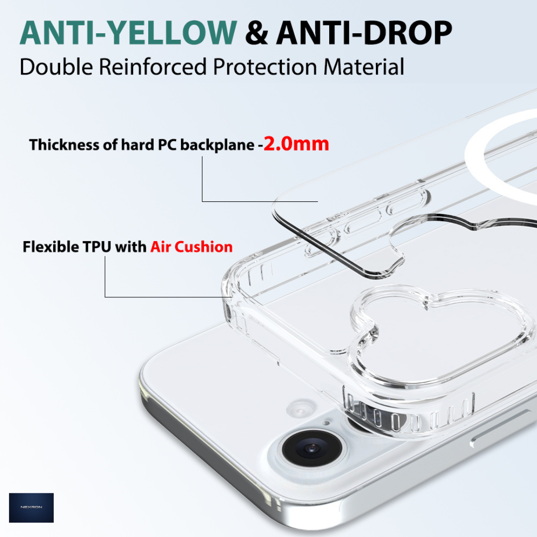 NEXRON Crystal Clear Anti-Yellow Case for iPhone 16