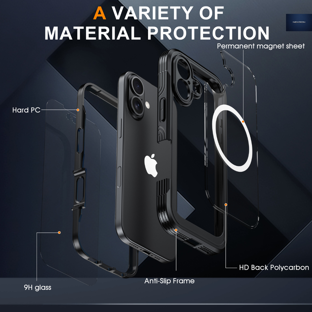 NEXRON 360 UltraGuard Case with Built-In Screen Protector for iPhone 17