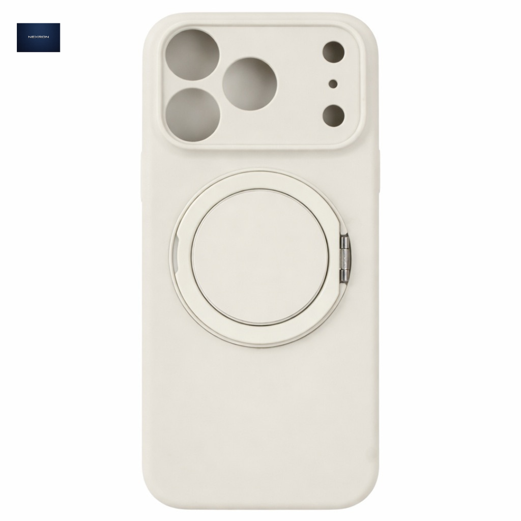NEXRON RingStand Silicone Case for iPhone 17 Pro Max (White)