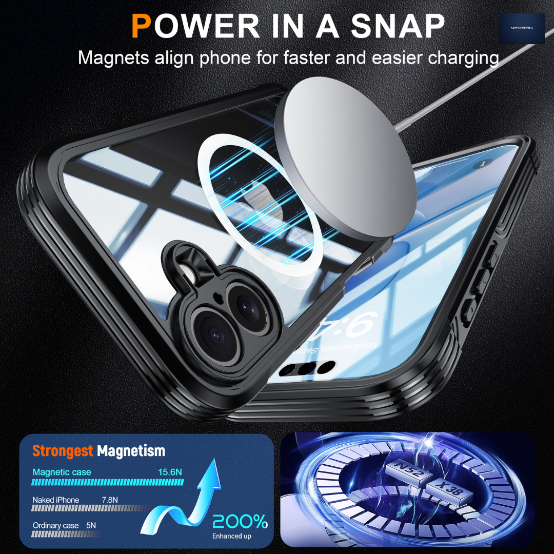 NEXRON 360 UltraGuard Case with Built-In Screen Protector for iPhone 17