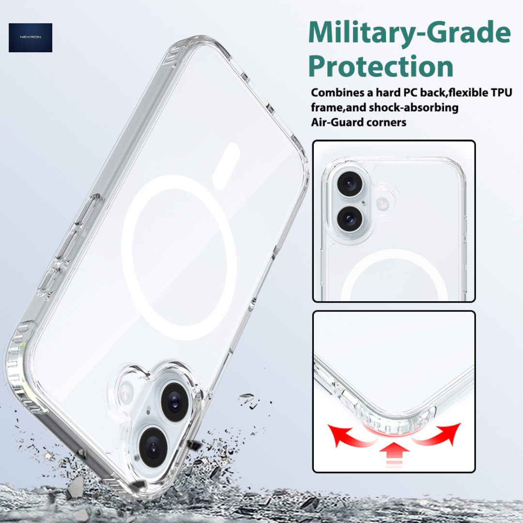 NEXRON Crystal Clear Anti-Yellow Case for iPhone 16