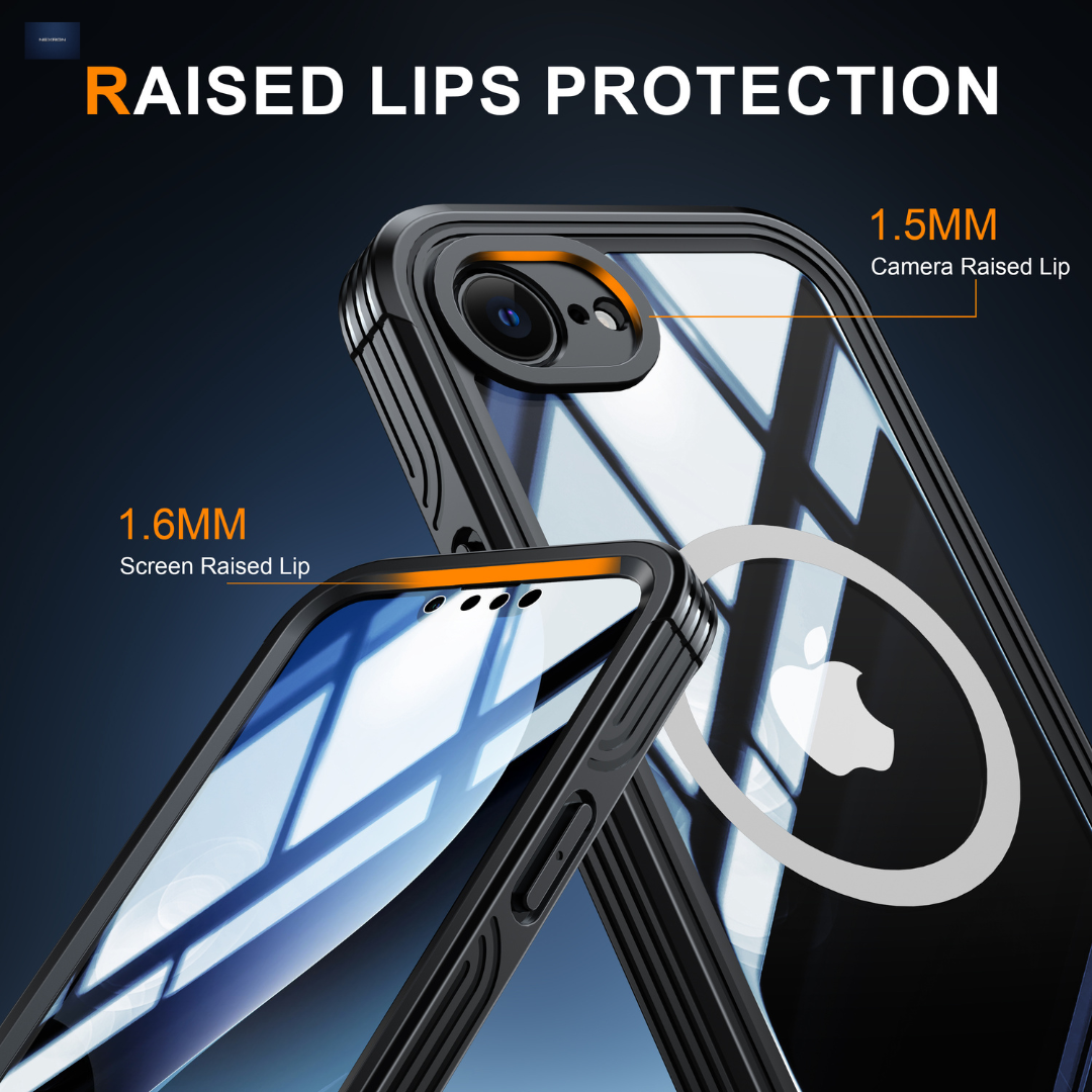 NEXRON 360 UltraGuard Case with Built-In Screen Protector for iPhone 16E(Black)