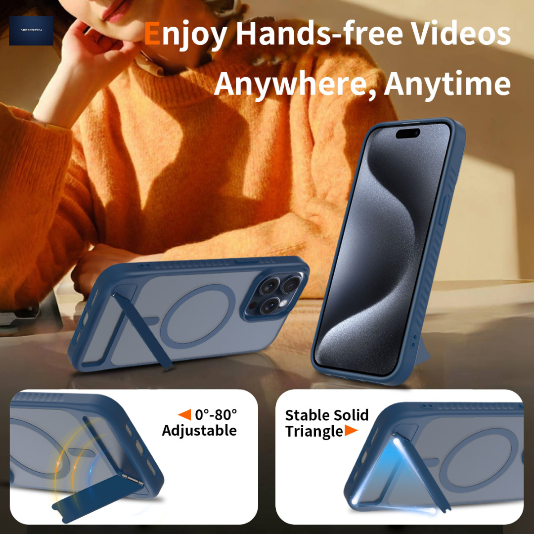 NEXRON StandMag Armor Case for iPhone 15 Pro