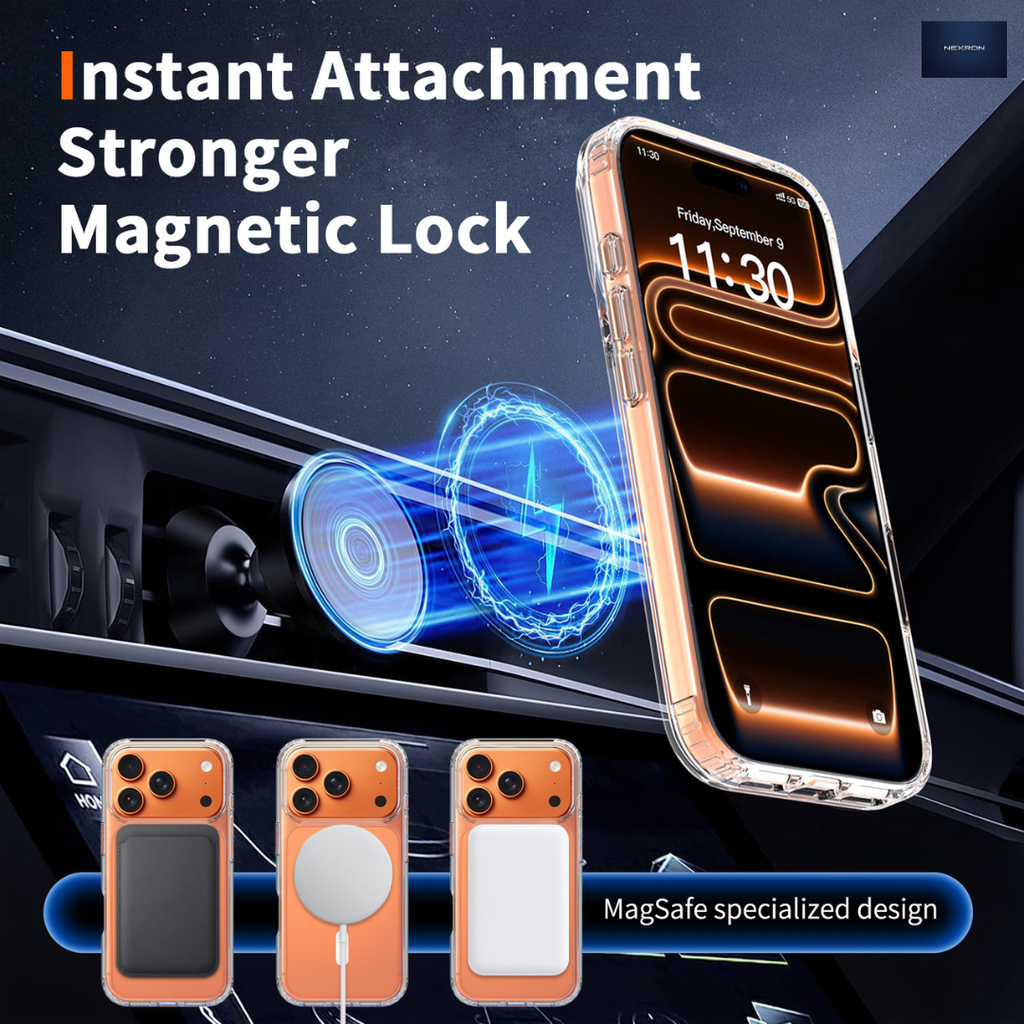 NEXRON Crystal Clear Anti-Yellow Case for iPhone 17 Pro Max