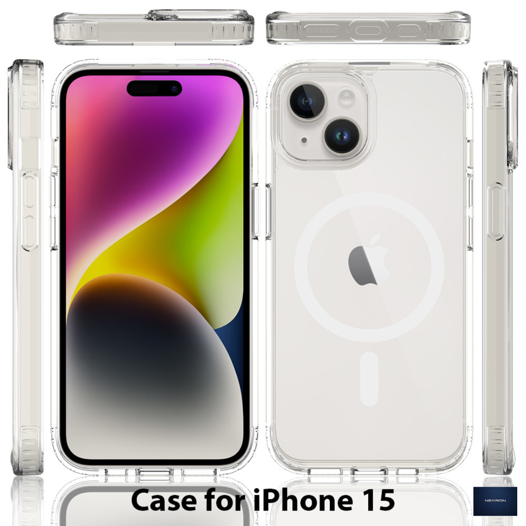 NEXRON Crystal Clear Anti-Yellow Case for iPhone 15
