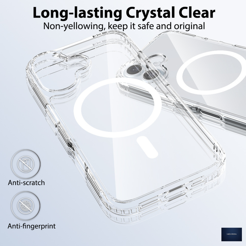 NEXRON Crystal Clear Anti-Yellow Case for iPhone 16